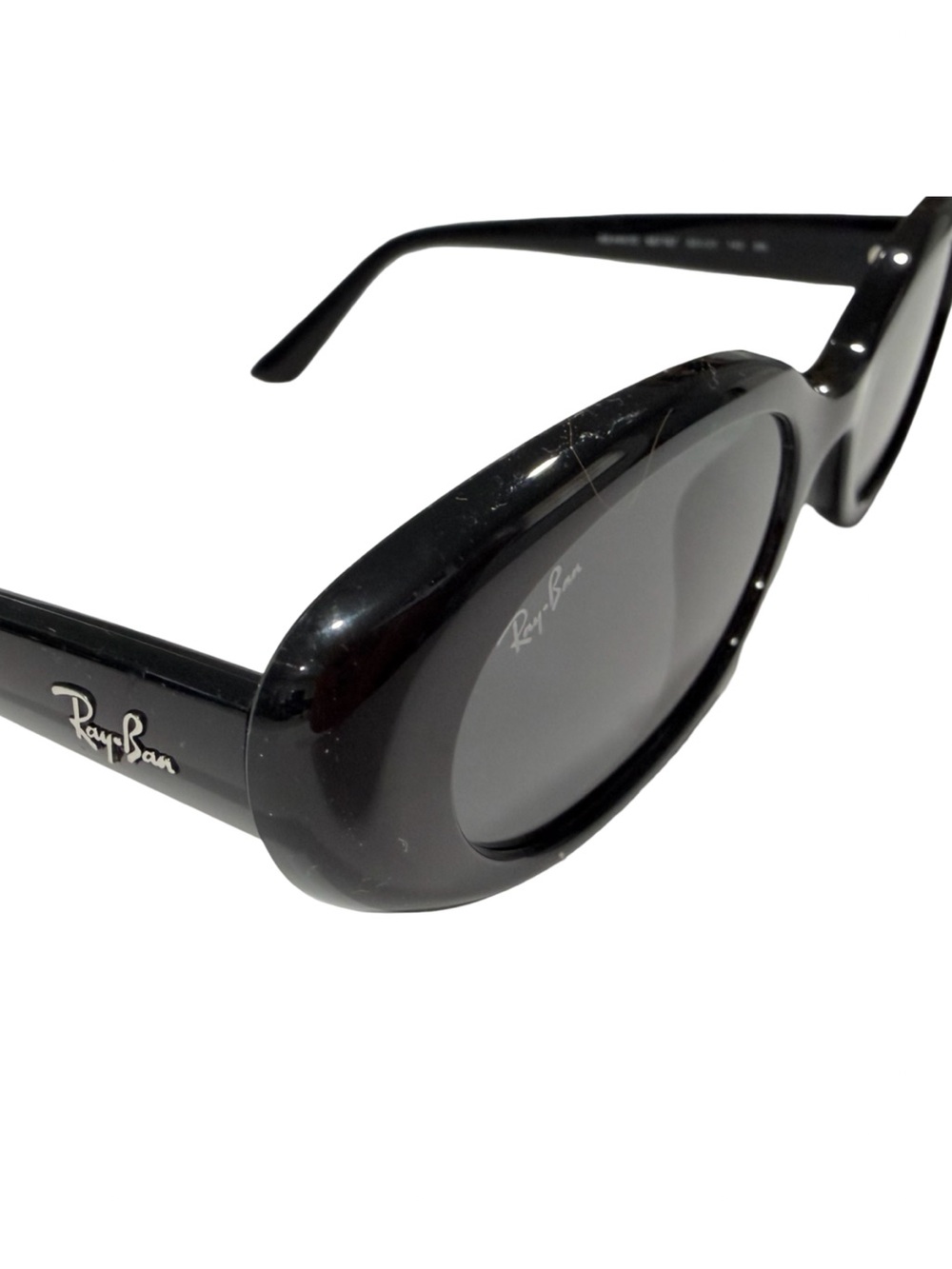 Ray-Ban Women's Black Oval Sunglasses with Tan Case - Picture 3 of 8